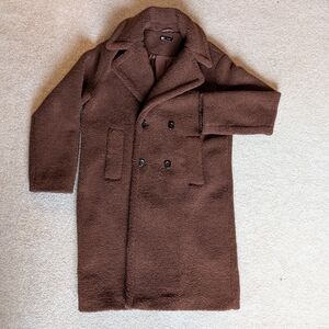 Simons Rich Brown Teddybear Double Breasted Winter Coat